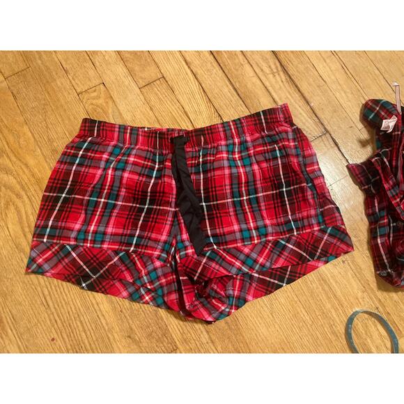 Victorias Secret Red Flannel Pajama Set Holiday Cozy Womens Size Large - Picture 9 of 9